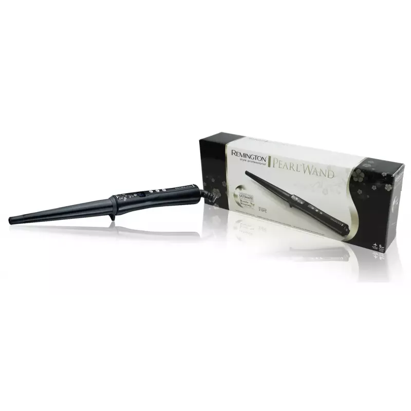 Rizador Remington REM-CI95 — calentamiento cerámico, máx. 210 °C, LCD, cable de 3 m, negro