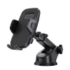 Soporte para coche Crong Carclip para salpicadero y parabrisas, pasivo, para smartphones, negro (carbono)