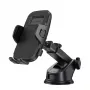 Soporte para coche Crong Carclip para salpicadero y parabrisas, pasivo, para smartphones, negro (carbono)