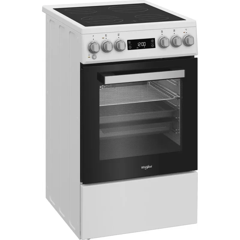 Whirlpool W5V5LCW Cocina independiente placa eléctrica vitrocerámica negra, blanca
