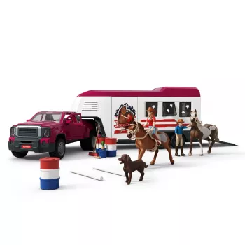schleich Lakeside Truck con remolque, animal, caballos, 5 años, multicolor