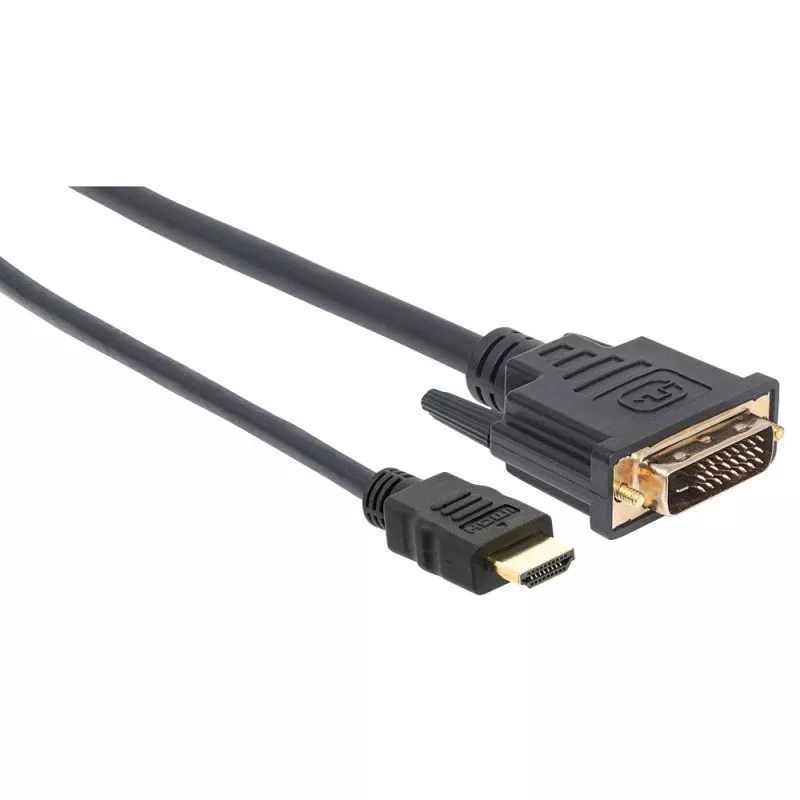 Techly Cable de vídeo HDMI a DVI-D M/M 3m ICOC HDMI-D-030, 3 m, HDMI, DVI-D, conector macho, conector macho, dorado