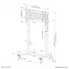 Soporte de TV Neomounts FL55-975BL1 motorizado para pantallas de 75–115 inch, acero, negro, máx. 160 kg, altura 2154 mm