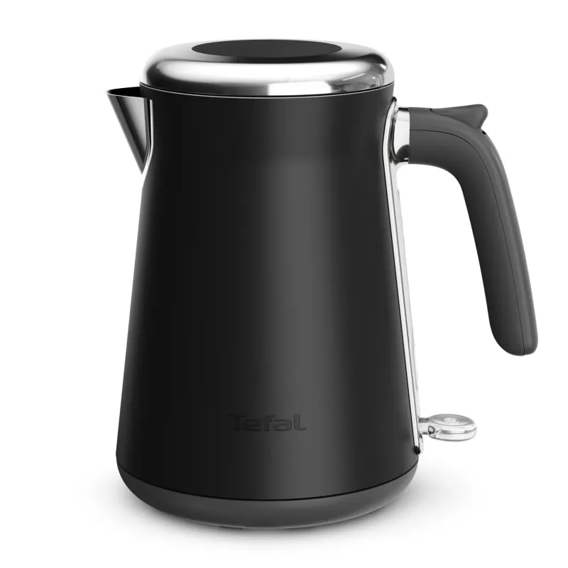 Hervidor de agua Tefal KI6668E0 — 1,7 l, 2400 W, carcasa de acero inoxidable, negro