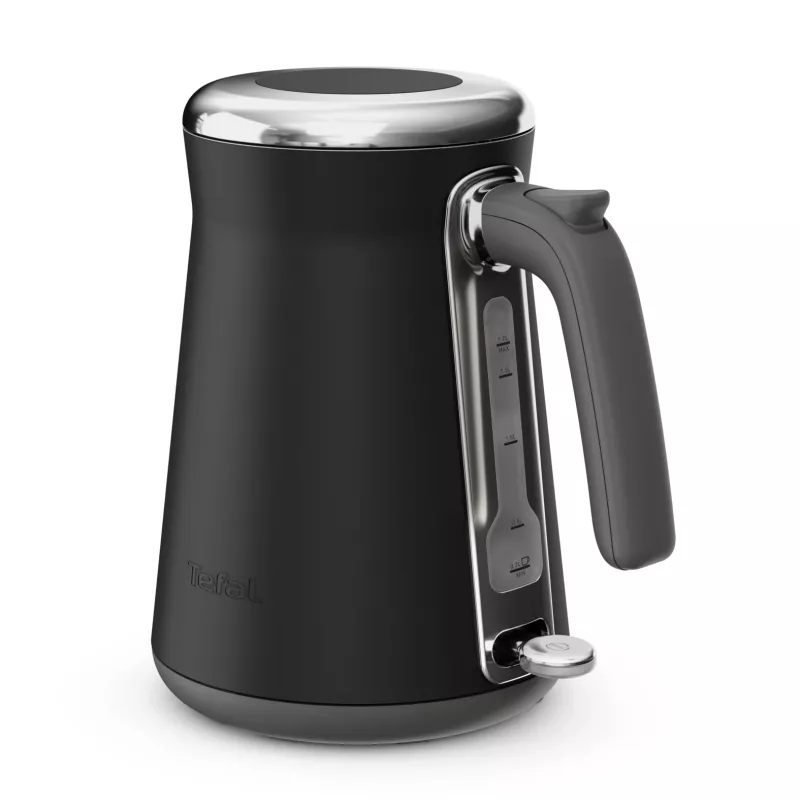 Hervidor de agua Tefal KI6668E0 — 1,7 l, 2400 W, carcasa de acero inoxidable, negro