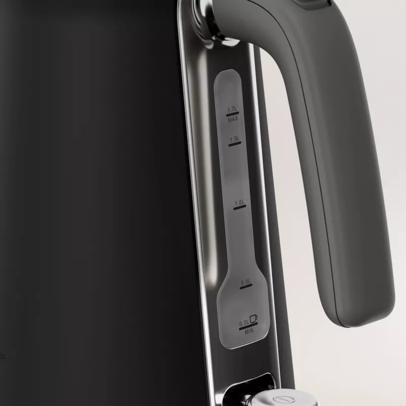 Hervidor de agua Tefal KI6668E0 — 1,7 l, 2400 W, carcasa de acero inoxidable, negro