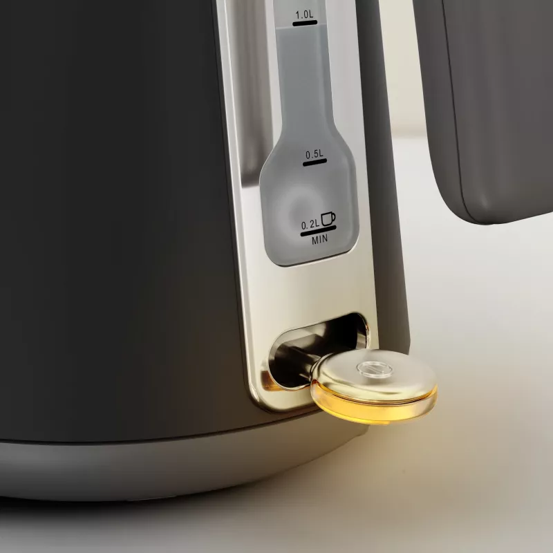 Hervidor de agua Tefal KI6668E0 — 1,7 l, 2400 W, carcasa de acero inoxidable, negro