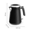 Hervidor de agua Tefal KI6668E0 — 1,7 l, 2400 W, carcasa de acero inoxidable, negro