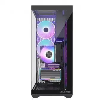 Caja de PC Full-Tower MODECOM Volcano SPACE XL ARGB — Full Tower, compatible con E-ATX, cristal templado, ARGB, GPU de hasta 440 mm