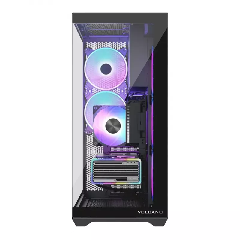 Caja de PC Full-Tower MODECOM Volcano SPACE XL ARGB — Full Tower, compatible con E-ATX, cristal templado, ARGB, GPU de hasta 440 mm