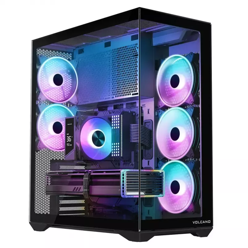 Caja de PC Full-Tower MODECOM Volcano SPACE XL ARGB — Full Tower, compatible con E-ATX, cristal templado, ARGB, GPU de hasta 440 mm