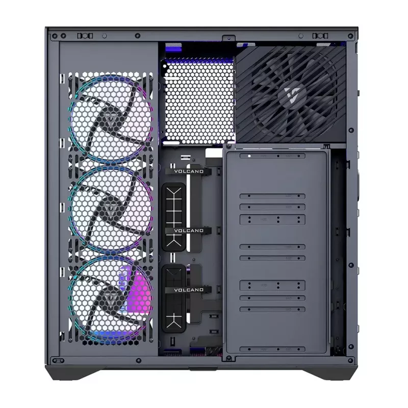 Caja de PC Full-Tower MODECOM Volcano SPACE XL ARGB — Full Tower, compatible con E-ATX, cristal templado, ARGB, GPU de hasta 440 mm