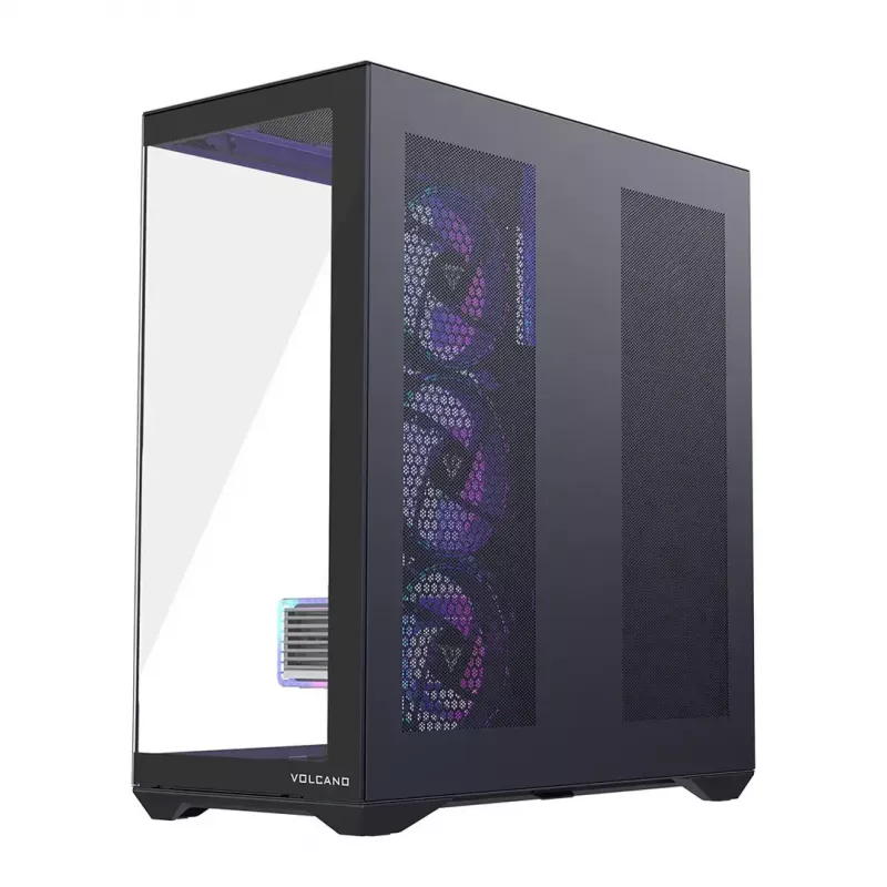 Caja de PC Full-Tower MODECOM Volcano SPACE XL ARGB — Full Tower, compatible con E-ATX, cristal templado, ARGB, GPU de hasta 440 mm