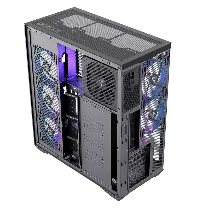 Caja de PC Full-Tower MODECOM Volcano SPACE XL ARGB — Full Tower, compatible con E-ATX, cristal templado, ARGB, GPU de hasta 440 mm