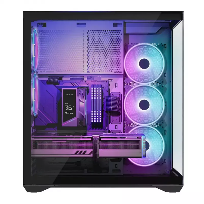 Caja de PC Full-Tower MODECOM Volcano SPACE XL ARGB — Full Tower, compatible con E-ATX, cristal templado, ARGB, GPU de hasta 440 mm