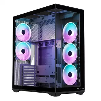 Caja de PC Full-Tower MODECOM Volcano SPACE XL ARGB — Full Tower, compatible con E-ATX, cristal templado, ARGB, GPU de hasta 440 mm