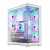 Caja de PC Full-Tower MODECOM Volcano SPACE XL ARGB FULL TOWER 5F Blanca — ATX, cristal templado, ARGB, USB-C