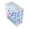 Caja de PC Full-Tower MODECOM Volcano SPACE XL ARGB FULL TOWER 5F Blanca — ATX, cristal templado, ARGB, USB-C
