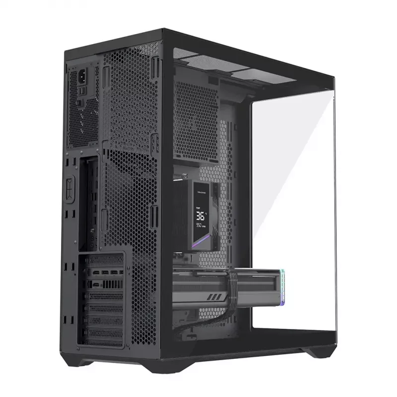 Caja de PC Full-Tower MODECOM Volcano SPACE XL NF — Negra, cristal templado, ARGB, compatible con micro-ATX, GPU de hasta 44 cm, bahías 3×3,5