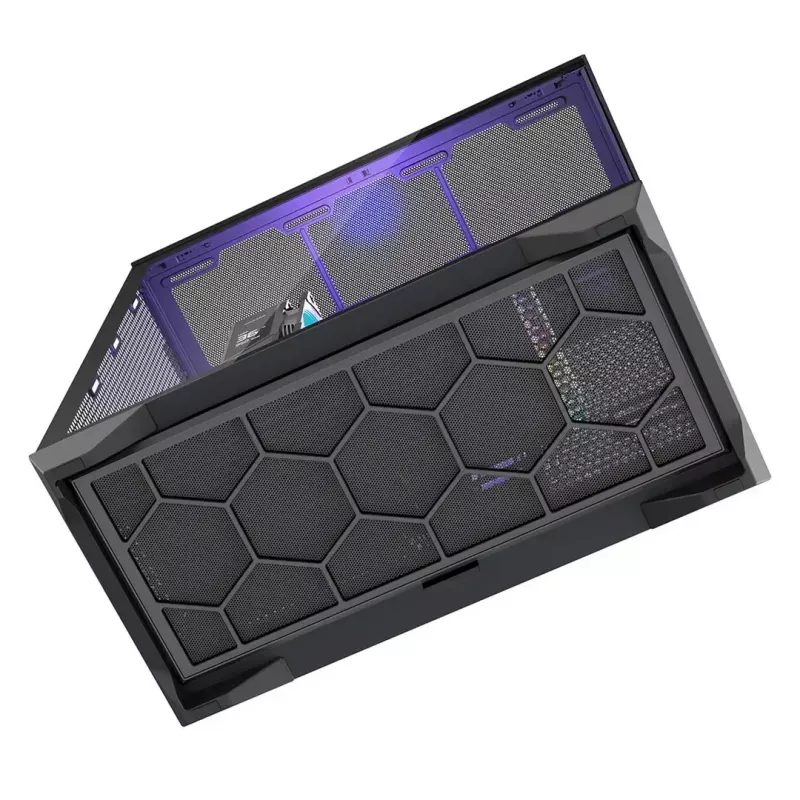 Caja de PC Full-Tower MODECOM Volcano SPACE XL NF — Negra, cristal templado, ARGB, compatible con micro-ATX, GPU de hasta 44 cm, bahías 3×3,5