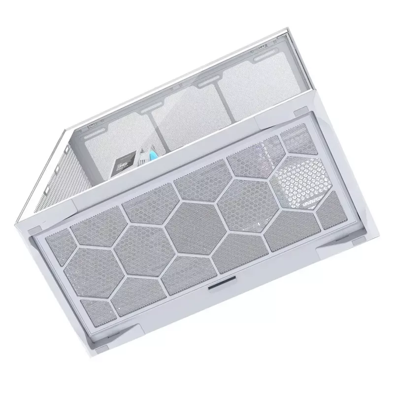 Caja de PC Full-Tower MODECOM Volcano SPACE XL FULL TOWER NF Blanca — ARGB, cristal templado, 8 ranuras de expansión, GPU de hasta 440 mm