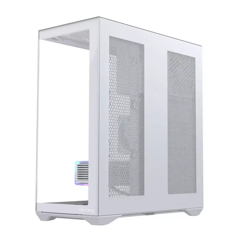 Caja de PC Full-Tower MODECOM Volcano SPACE XL FULL TOWER NF Blanca — ARGB, cristal templado, 8 ranuras de expansión, GPU de hasta 440 mm
