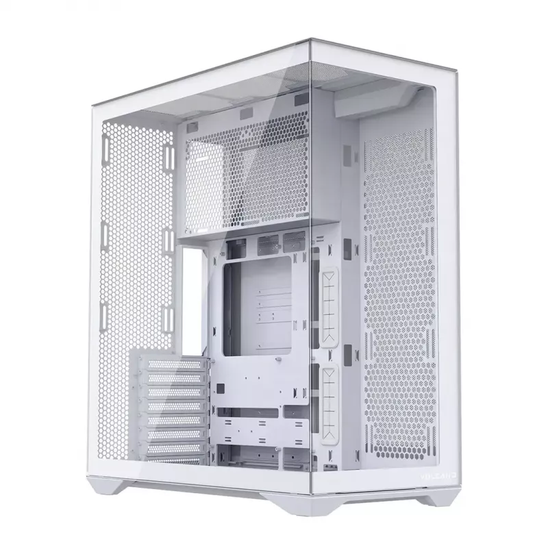 Caja de PC Full-Tower MODECOM Volcano SPACE XL FULL TOWER NF Blanca — ARGB, cristal templado, 8 ranuras de expansión, GPU de hasta 440 mm