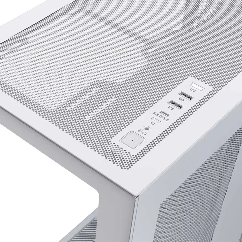 Caja de PC Full-Tower MODECOM Volcano SPACE XL FULL TOWER NF Blanca — ARGB, cristal templado, 8 ranuras de expansión, GPU de hasta 440 mm