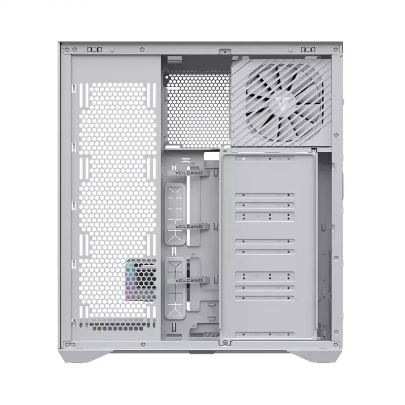 Caja de PC Full-Tower MODECOM Volcano SPACE XL FULL TOWER NF Blanca — ARGB, cristal templado, 8 ranuras de expansión, GPU de hasta 440 mm