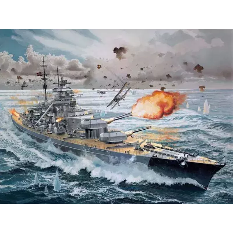 Maqueta de barco de guerra Revell Bismarck kit 1:350