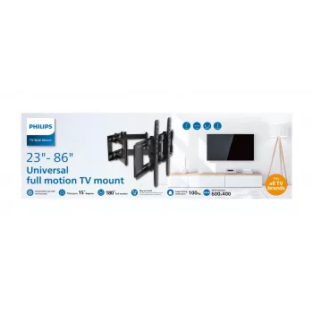 Philips SQM9640/00 soporte de pared universal para TV, 23-86 pulgadas, 55 kg, negro