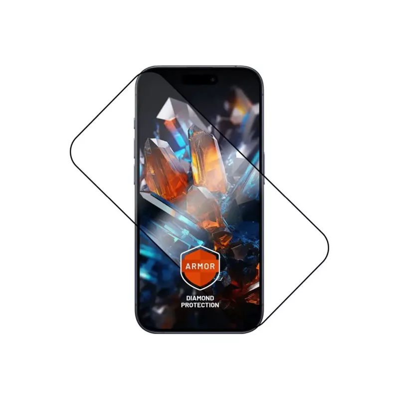 Protector de pantalla FIXED para Apple iPhone 17 Pro — cristal templado, negro, Armor con aplicador antipolvo y capa AR