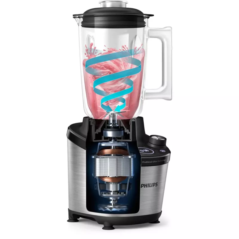 Batidora de mesa Philips serie 7000 HR3760/10 negra acero inoxidable
