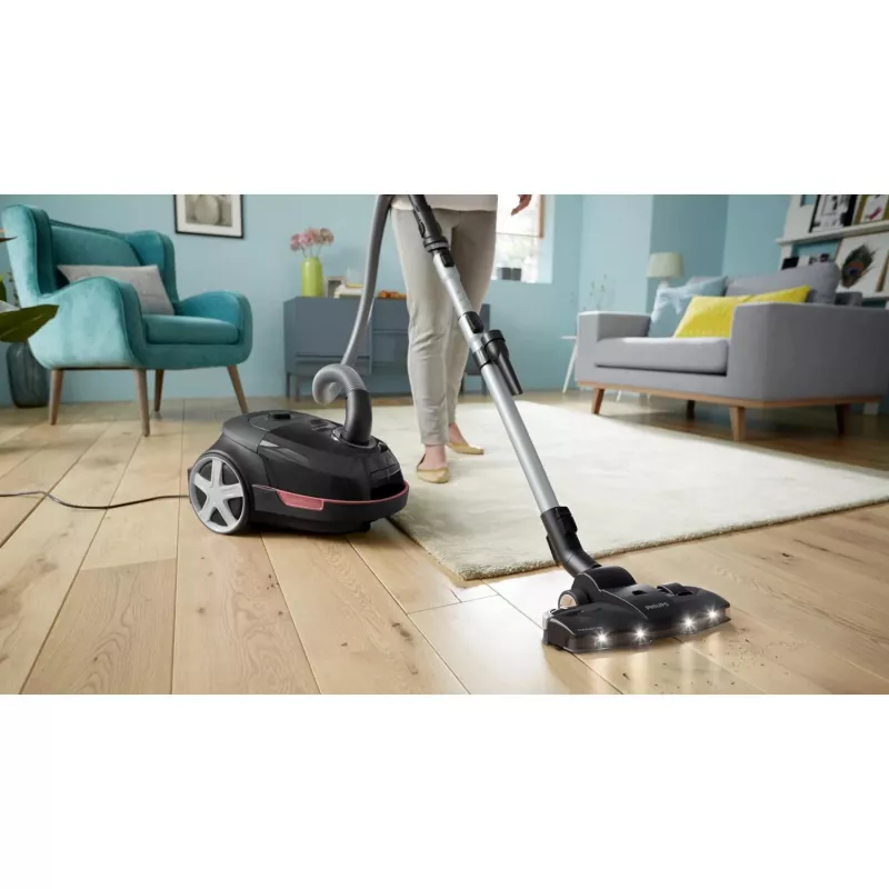 Aspirador de suelo Philips XD6142/12 — 900 W, bolsa de 4 L, filtro HEPA, negro