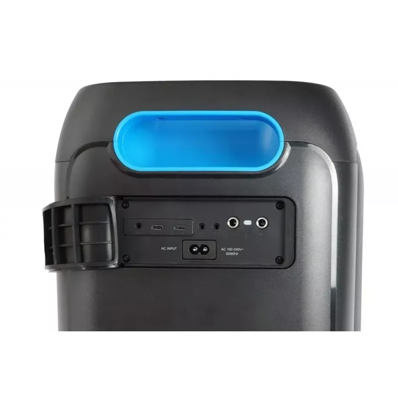Sistema de altavoces BLAUPUNKT PB60X — 120W RMS, Bluetooth A2DP, FM, pantalla LED, batería de 7000mAh, 18h, AUX, mando a distancia, 568×322×321 mm