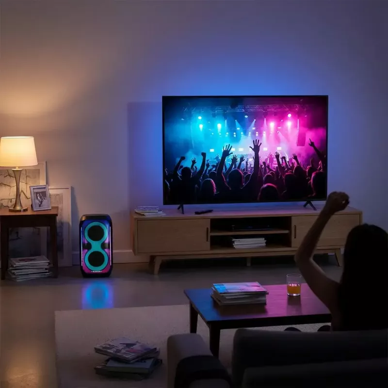 Sistema de altavoces BLAUPUNKT PB60X — 120W RMS, Bluetooth A2DP, FM, pantalla LED, batería de 7000mAh, 18h, AUX, mando a distancia, 568×322×321 mm
