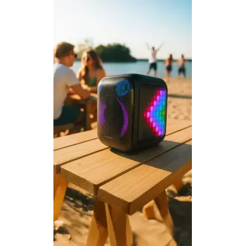 Sistema de altavoces para interior/exterior BLAUPUNKT PB6LED — 40 W RMS, Bluetooth, FM, microSD, indicador LED, batería de 4500 mAh