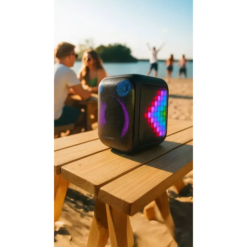 Sistema de altavoces para interior/exterior BLAUPUNKT PB6LED — 40 W RMS, Bluetooth, FM, microSD, indicador LED, batería de 4500 mAh