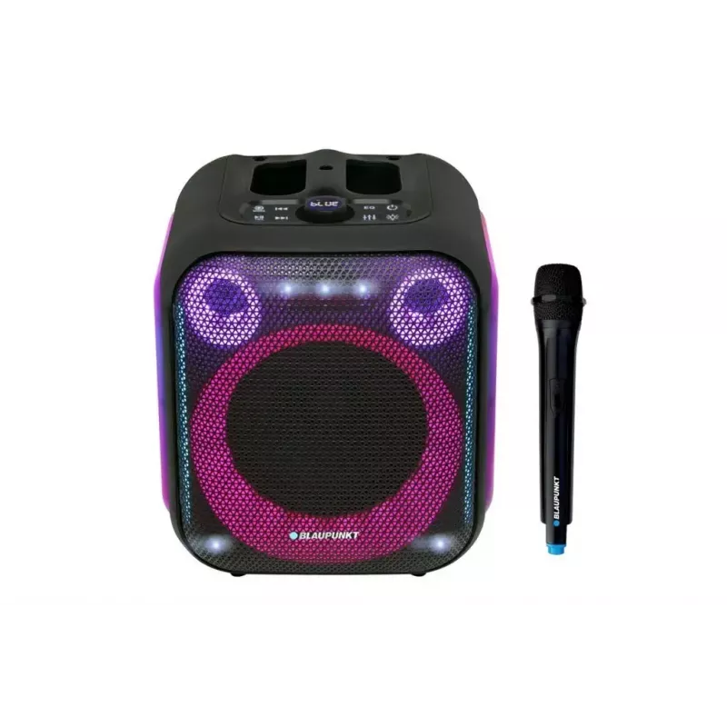 Sistema de altavoces para interior/exterior BLAUPUNKT PB6LED — 40 W RMS, Bluetooth, FM, microSD, indicador LED, batería de 4500 mAh