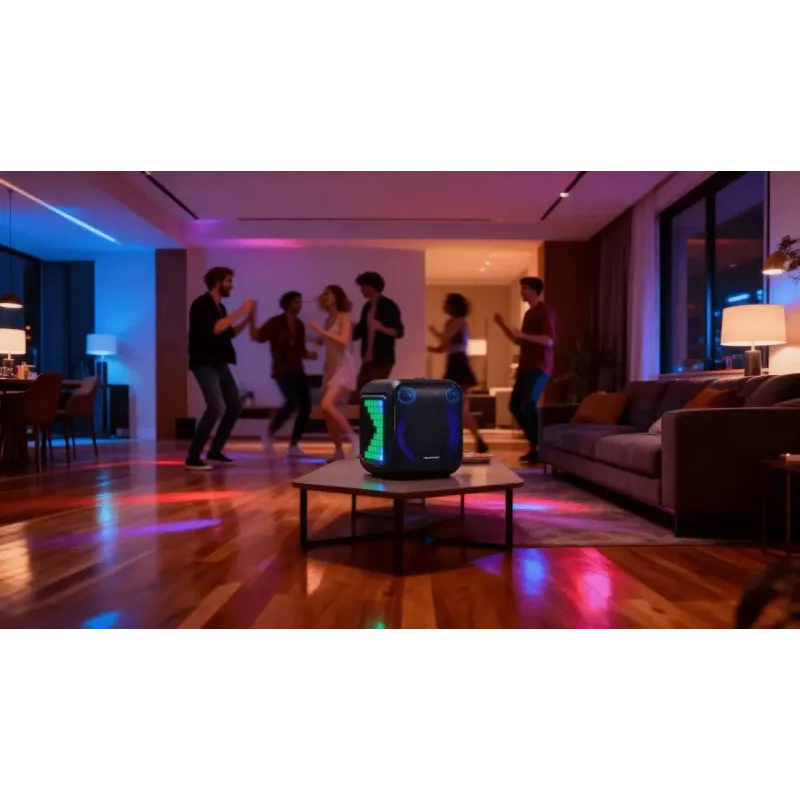 Sistema de altavoces para interior/exterior BLAUPUNKT PB6LED — 40 W RMS, Bluetooth, FM, microSD, indicador LED, batería de 4500 mAh