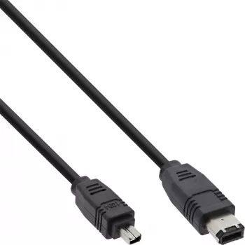 InLine cable FireWire 400 IEEE1394, 4 pines macho a 6 pines macho, 1,8 m, negro