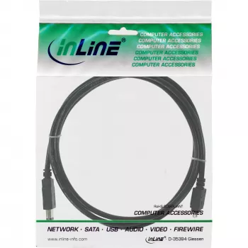 InLine cable FireWire 400 IEEE1394, 4 pines macho a 6 pines macho, 1,8 m, negro