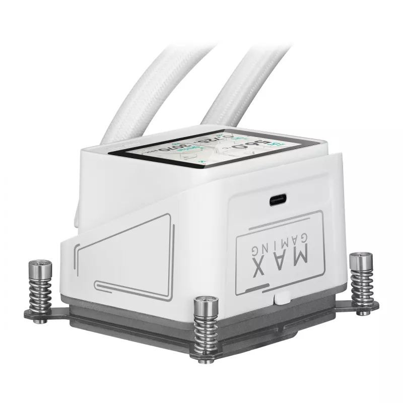 Refrigeración líquida todo en uno ASUS MAX Gaming LC 360 ARGB LCD White Edition, ventilador de 120 mm, compatible con AM4/AM5/LGA1700