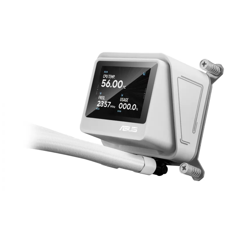 Refrigeración líquida todo en uno ASUS MAX Gaming LC 360 ARGB LCD White Edition, ventilador de 120 mm, compatible con AM4/AM5/LGA1700