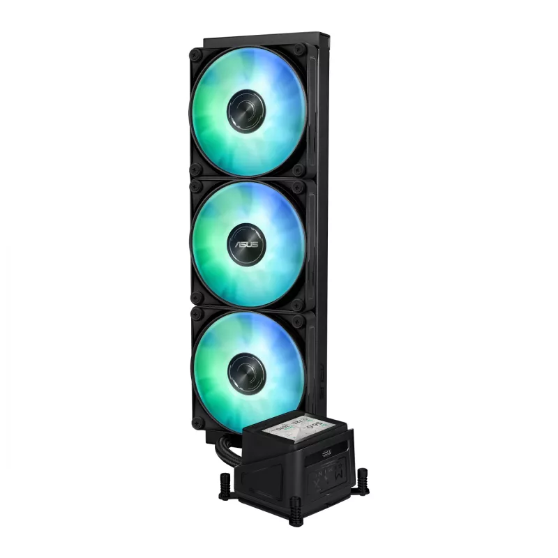 Refrigeración líquida todo en uno ASUS MAX GAMING LC 360 ARGB LCD — radiador de 360 mm, ventilador de 120 mm, compatible con AM4/AM5/LGA1700, negro