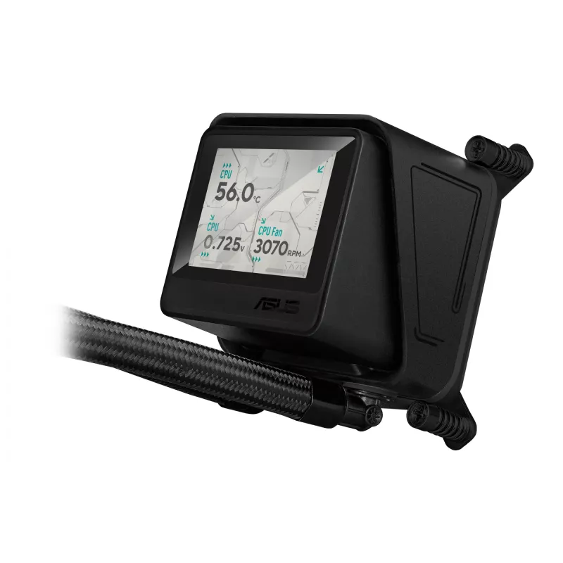 Refrigeración líquida todo en uno ASUS MAX GAMING LC 360 ARGB LCD — radiador de 360 mm, ventilador de 120 mm, compatible con AM4/AM5/LGA1700, negro