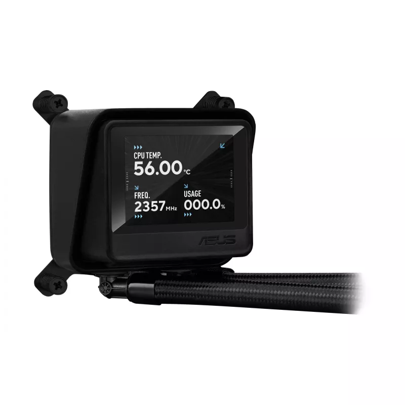 Refrigeración líquida todo en uno ASUS MAX GAMING LC 360 ARGB LCD — radiador de 360 mm, ventilador de 120 mm, compatible con AM4/AM5/LGA1700, negro