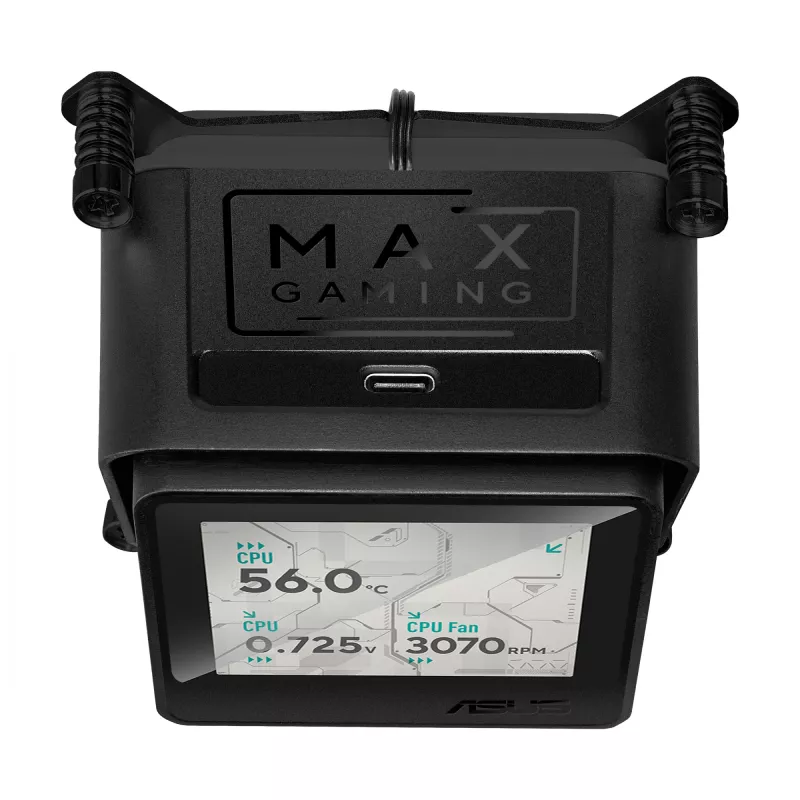 Refrigeración líquida todo en uno ASUS MAX GAMING LC 360 ARGB LCD — radiador de 360 mm, ventilador de 120 mm, compatible con AM4/AM5/LGA1700, negro