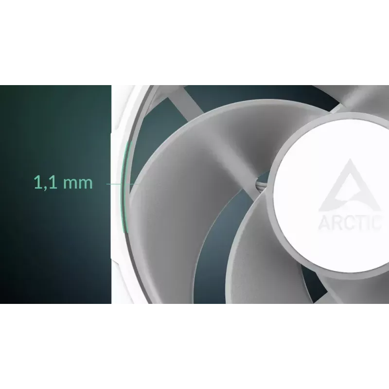 Ventilador Arctic Freezer P12 Pro Reverse A-RGB PWM de 120 mm (blanco) — 124 m³/h, FDB, divisor de cable