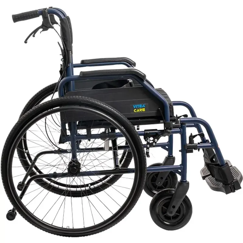 Silla de ruedas MDH NAVY1 aleación ligera, chasis de aluminio, plegable, 14,1 kg, usuario máx. 120 kg, asiento 41×42 cm, respaldo 40,5 cm